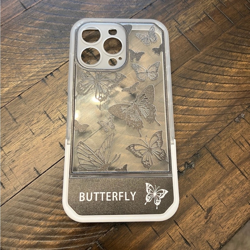 💙iPhone 13 Pro Butterfly Design Phone Case - Gray